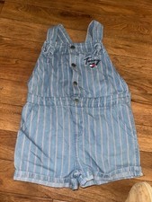 VTG Tommy Hilfiger Girls Overalls Striped Shorts Size 4