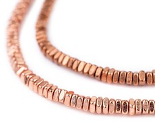 Faceted Copper Square Beads 4mm, 16 Inch Strand