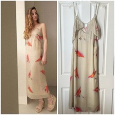 New Zara $89 Lingerie Style Print Maxi Dress Medium Large 9036/826