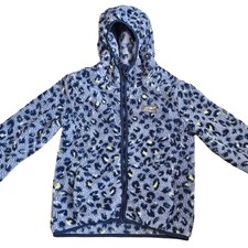 Eddie Bauer Kid's Youth Blue Leopard Pattern Hooded Coat Size Medium 10-12 
