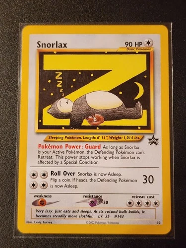 Pokemon TCG Snorlax WoTC Black Star Promo 49 NM Card
