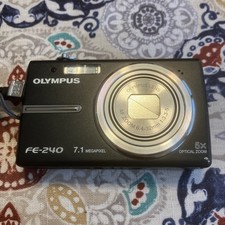 Olympus FE-240 7.1MP 5x Optical Zoom Digital Camera Black Y2K W/Battery Tested
