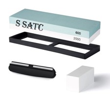 Whetstone Double-Sided 600 Grit 2000 Knife Sharpener Stone and Fixing Stone/UK