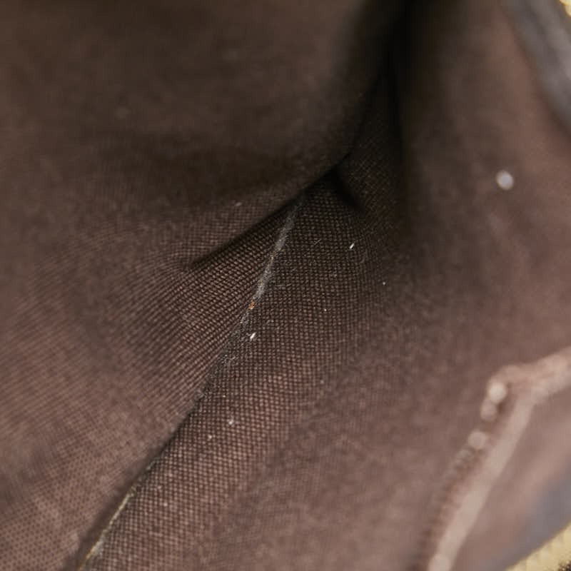 PRADA Triangle Logo Plate Canapa L Handbag Tote Bag Brown Canvas Ladies Used fro thumbnail 5