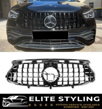 FOR MERCEDES GLA H247 AMG LINE FRONT GRILLE PANAMERICANA GT STYLE GLOSS BLACK
