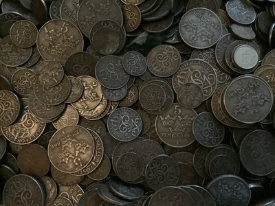 swedish coins lot 100 + coins 1-2-5 ore
