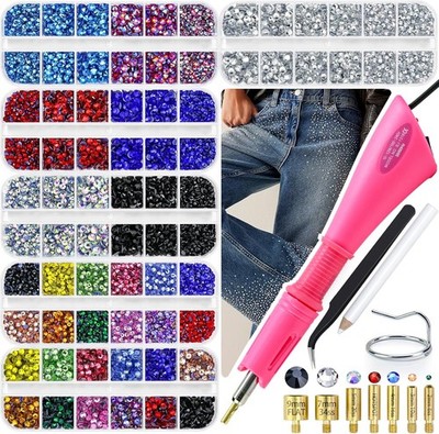 Hotfix Rhinestones Applicator Kit with 11000PCS Hot Fix Crystals 3Mm 4Mm 5Mm, Be