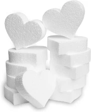 3-Inch Foam Hearts (12-Pack) USA Made 1-Inch Thick Heart Foam Shapes for Crafts,