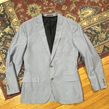 J.CREW Ludlow Light Blue Cotton Suit Jacket 41R Single-Breasted Dress Tux Blazer