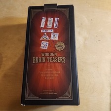 Game Gallery Wooden Brain Teasers - 7 Wooden Puzzle Games Family Game Night NEW