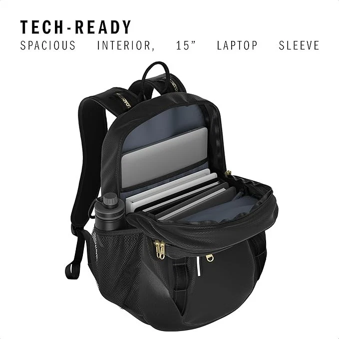 Adidas Excelerator Backpack with Laptop Sleeve, Sport Bag Black/Gold - Image 2 of 4