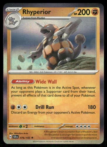Rhyperior 76/142 - Stellar Crown - Holo Rare NM