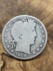 1908 s US Barber Silver Half Dollar Coin