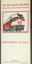 ***VINTAGE 1967 NEW HAVEN RAILROAD ADVERTISING PASSENGER TIMETABLE***