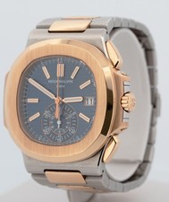 PAPERS Patek Philippe Nautilus 40.5mm Chronograph 18K Two-Tone Blue 5980/1AR BOX 4