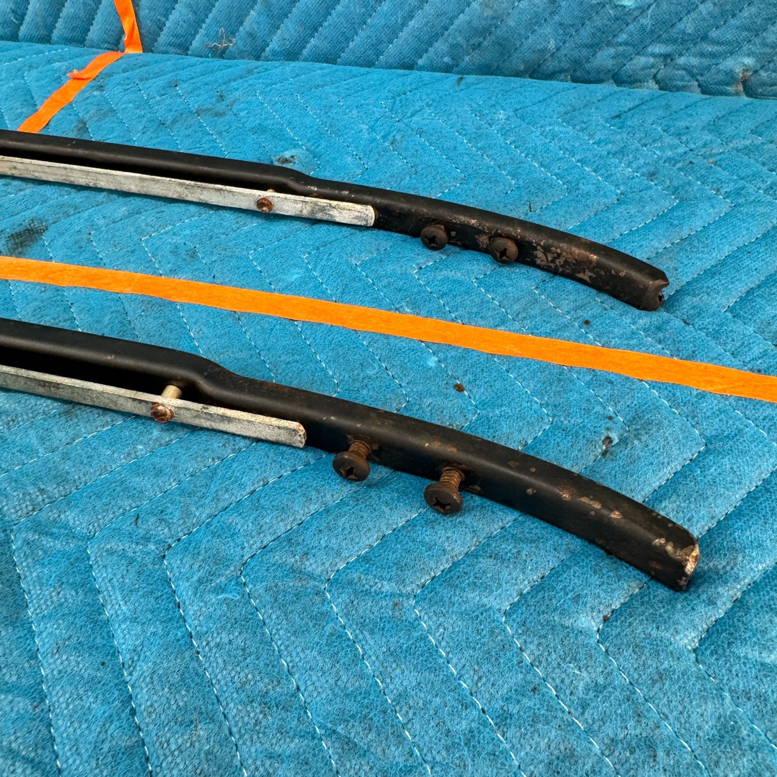 1989–91 Chrysler TC Maserati Convertible Top Weatherstrip Retainer Rails Set OEM