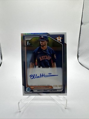 Brice Matthews 2024 Bowman Chrome 1st Prospect Refractor /499 AUTO # CPA-BM
