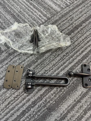 Heavy Duty Swing Bar Door Guard Latch with Screws &ndash; Oil Rubbed Bronze - Image 1 of 4