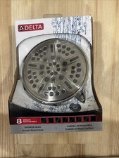 Delta 75898SN 8-Spray 6 in Shower Head Brushed Nickel 2.5 GPM New