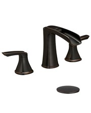 Oil Rubbed Bronze Bathroom Faucet 3 Hole, Waterfall 8 Inch Two-Handle Widespr...