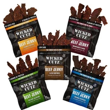 Wicked Cutz Premium Tender Beef Jerky,  2.75 oz, 5-Pack