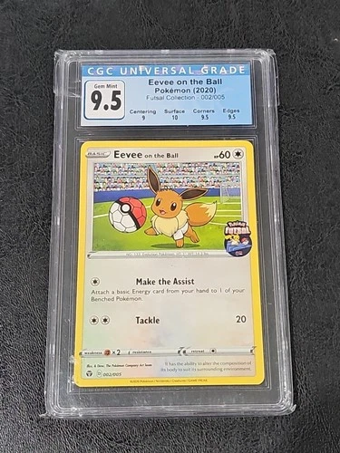 Eevee on the Ball - (Pokemon Futsal) 002/005 CGC 10 (Blue 9.5)