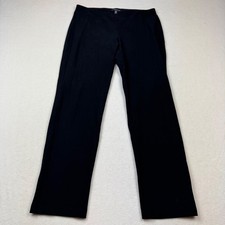 Eileen Fisher Small Black Pull-On Pants Stretch Knit Straight Leg Travel S