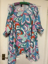 Shein Multi Colour Long Sleeve 1970s Pattern Dress Size 4xl