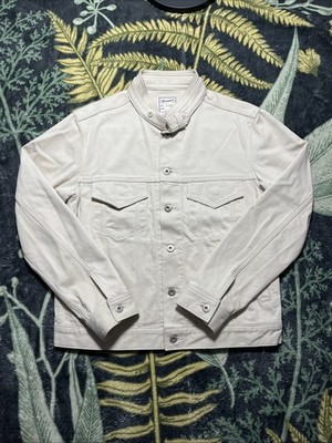 Mens Size 40 M Made In Japan Cream Soundman Brand Designer Trucker Style Jacket