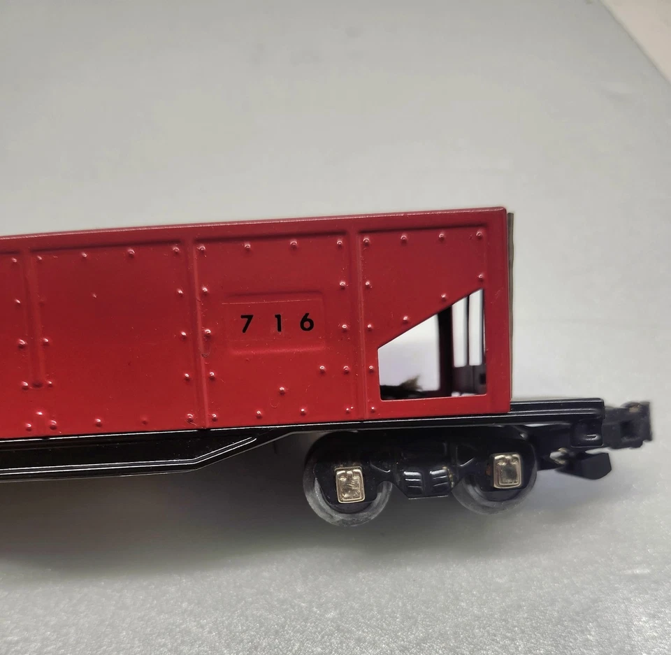 American Flyer #716 Red Side Dump Car S-Gauge Contact Rails 1946 - Never Used - Image 3 of 4