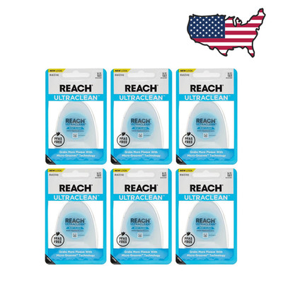 Listerine Ultraclean Waxed Dental Floss Pack Of 6 Blue 15 Feet 30 Yards Mint
