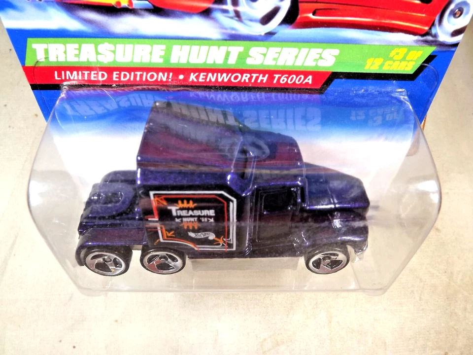1998 Hot Wheels #751 Treasure Hunt Series 3/12 KENWORTH T600A Purple w/3 Spokes - Image 3 of 4