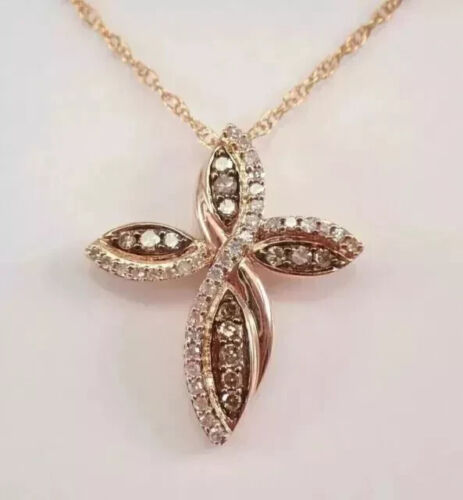 Lab Created Chocolate Diamond Round Cut 2Ct Women's Pendant 14K Rose Gold Plated