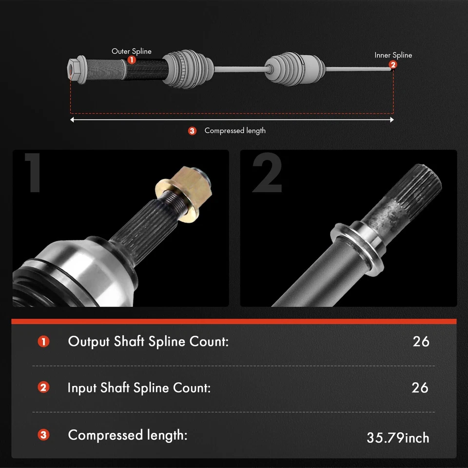 Conjunto de eixo dianteiro direito CV para Mini Cooper Countryman 2011-2016 Cooper Paceman - Imagem 2 de 4