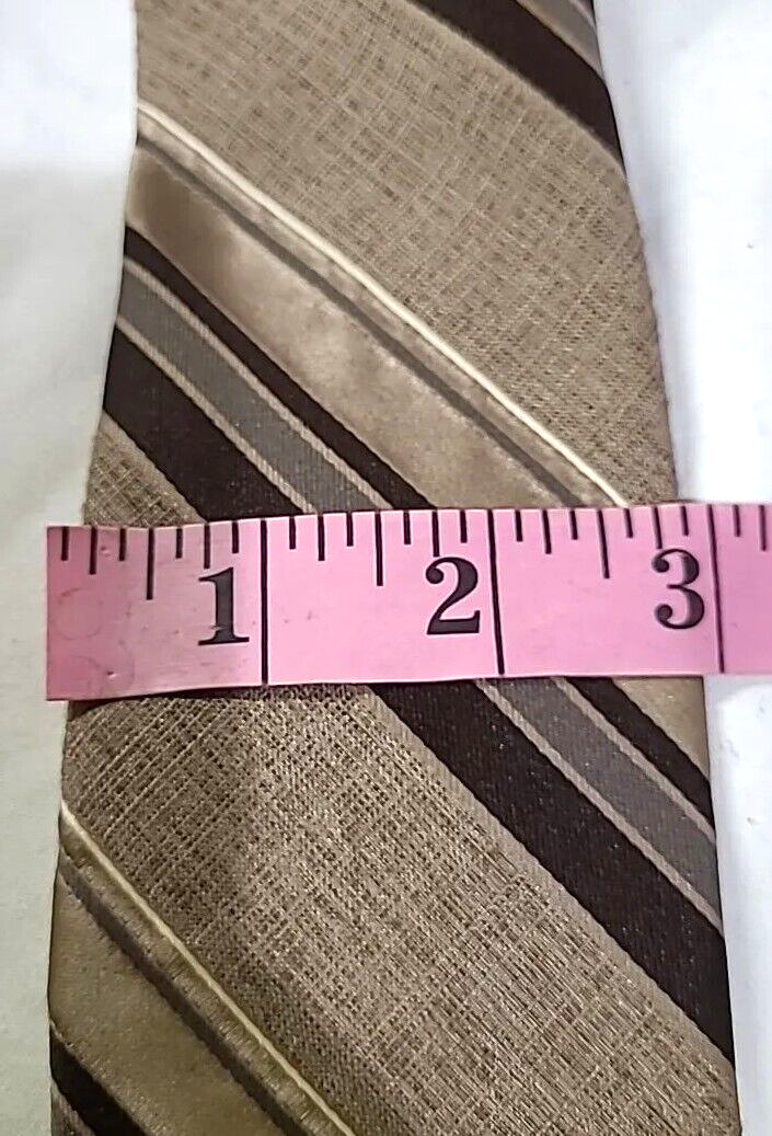 Austin Manor Dark Brown, Light Brown Stripe Men's Tie eBay