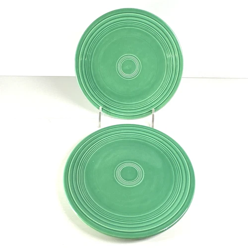 FiestaWare Vintage Homer Laughlin Green 9.25" Plates Lot of 2