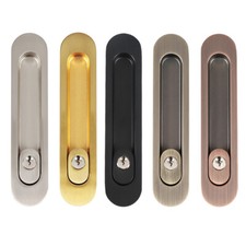 Durable Recessed Hidden Sliding Door Lock Mortise Hook Lock Set w Brass Cylinder