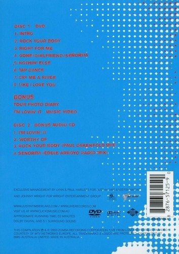 Justin Timberlake: Live From London DVD (Region 4) VGC - Picture 2 of 3