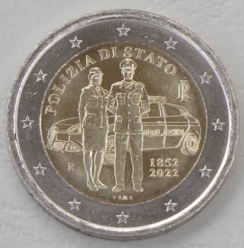 Moneda conmemorativa de 2 euros Italia 2022 170 años policía estatal sin - Imagen 1 de 1