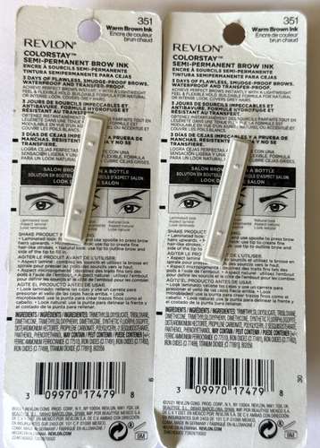 Revlon Colorstay Semi-Permanent Brow Ink Lot of 2 #351 Warm Brown Ink 0.09 Fl oz - Picture 4 of 6