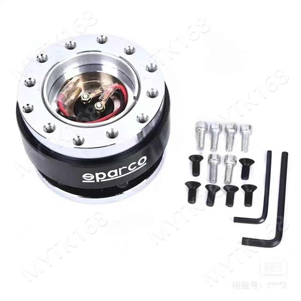 Quick Release Stuurwielnaafadapter Quick Release Racing Adapter Snap Off Boss Kit, 6-gaats Stuurwiel Quick Release Hub Racing Adapter Wordt Geleverd met Accessoires