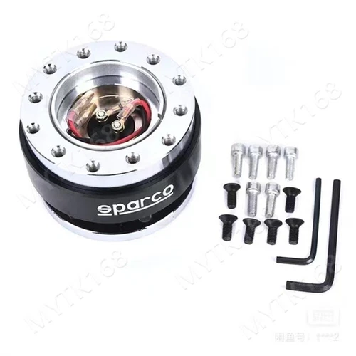 Sparco Steering Wheel Quick Release Hub Adapter Snap Boss Kit Booster pads Black - Bild 5 von 6
