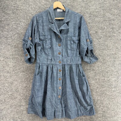 knee length dresses for ladies Big for Your Britches 3/4 Sleeve Denim Midi Dress Small