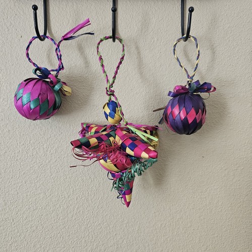 Mexican Christmas Tree Ornaments * 6 PC Set* Handmade/ Vibrant Colors. - Picture 2 of 11