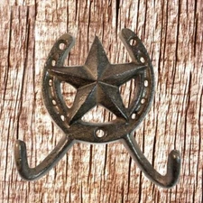 Star Coat Gear Hanger Cast Iron Star Horseshoe CH481-A
