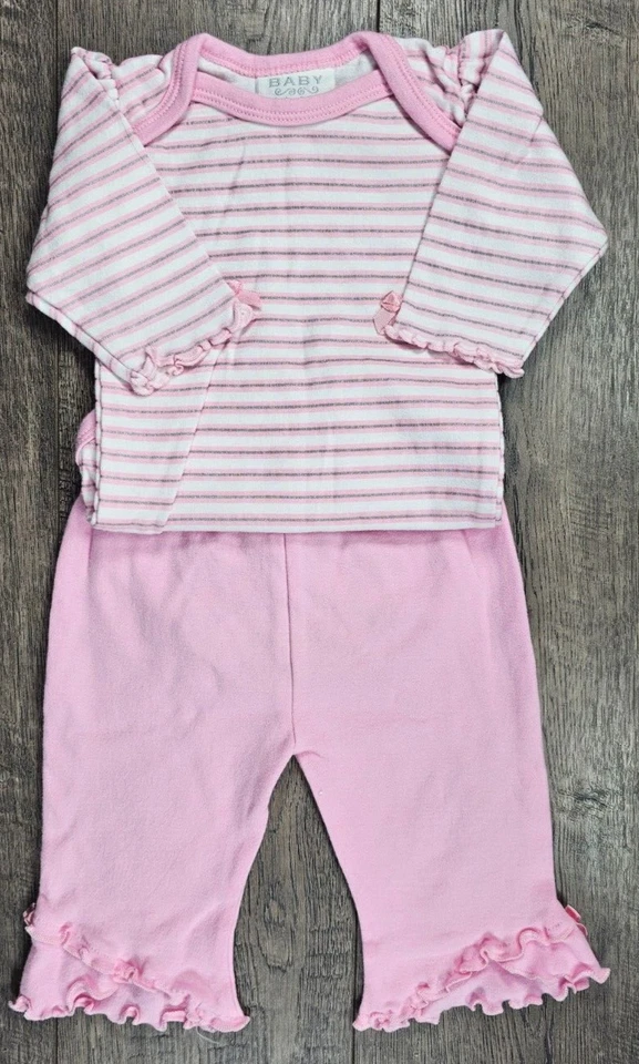 Baby Girl Clothes Bon Bebe 0-3 Month 3pc Pink Snowman Outfit & Bib - Image 3 of 4