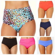 Anne Cole Live in Color Convertible High Waist Shirred Swim Bottom