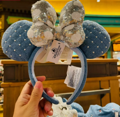 Disney authentic New silver bow Minnie Mouse Ear Headband  display picture 3