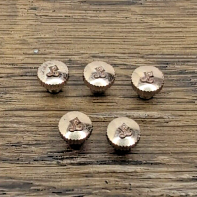 Lanco - Lot of 5 Rose Gold Tone NOS Watch Crowns Parts 4.8mm (U29)