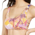 HULA HONEY Juniors Side-Knot Bralette Cutout Swimsuit Tangerine Multicolor, S